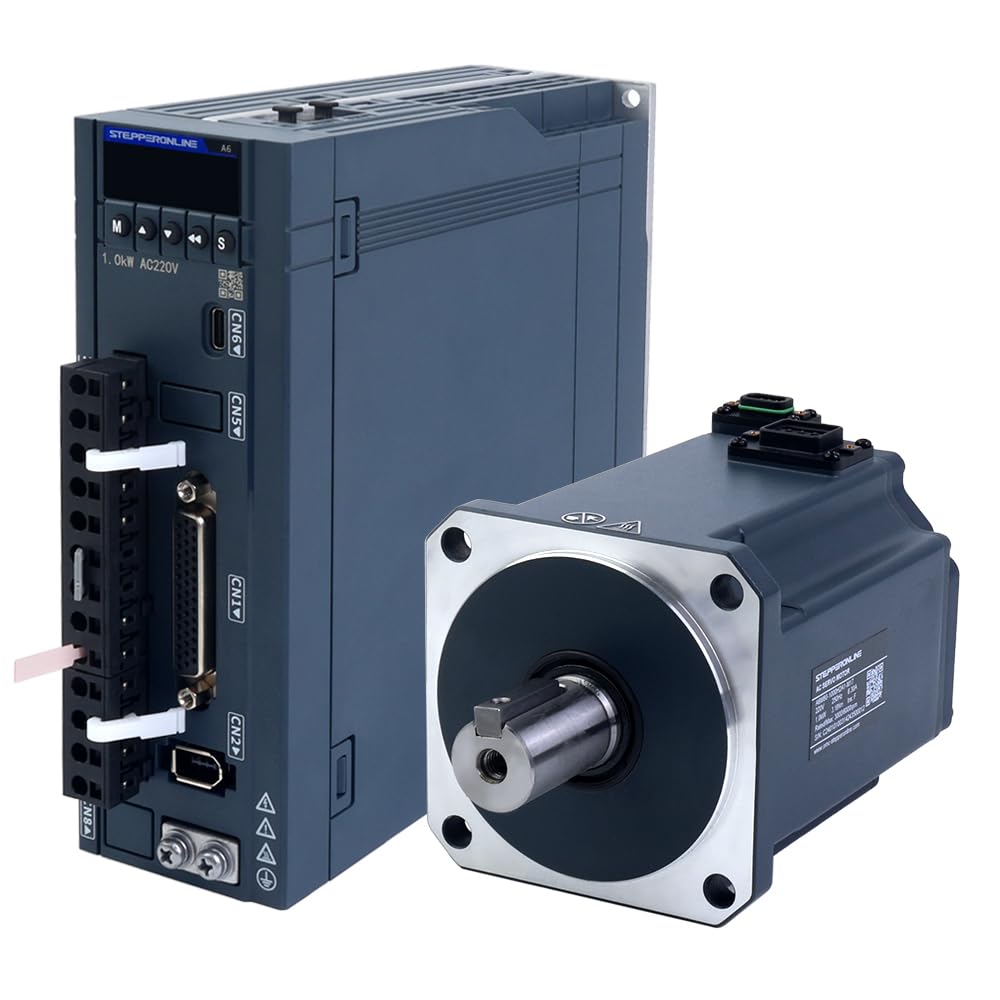 STEPPERONLINE A6 Series 1000W RS485 AC Servo Motor Kit 3000rpm 3.18Nm 17-Bit Absolute Encoder IP67