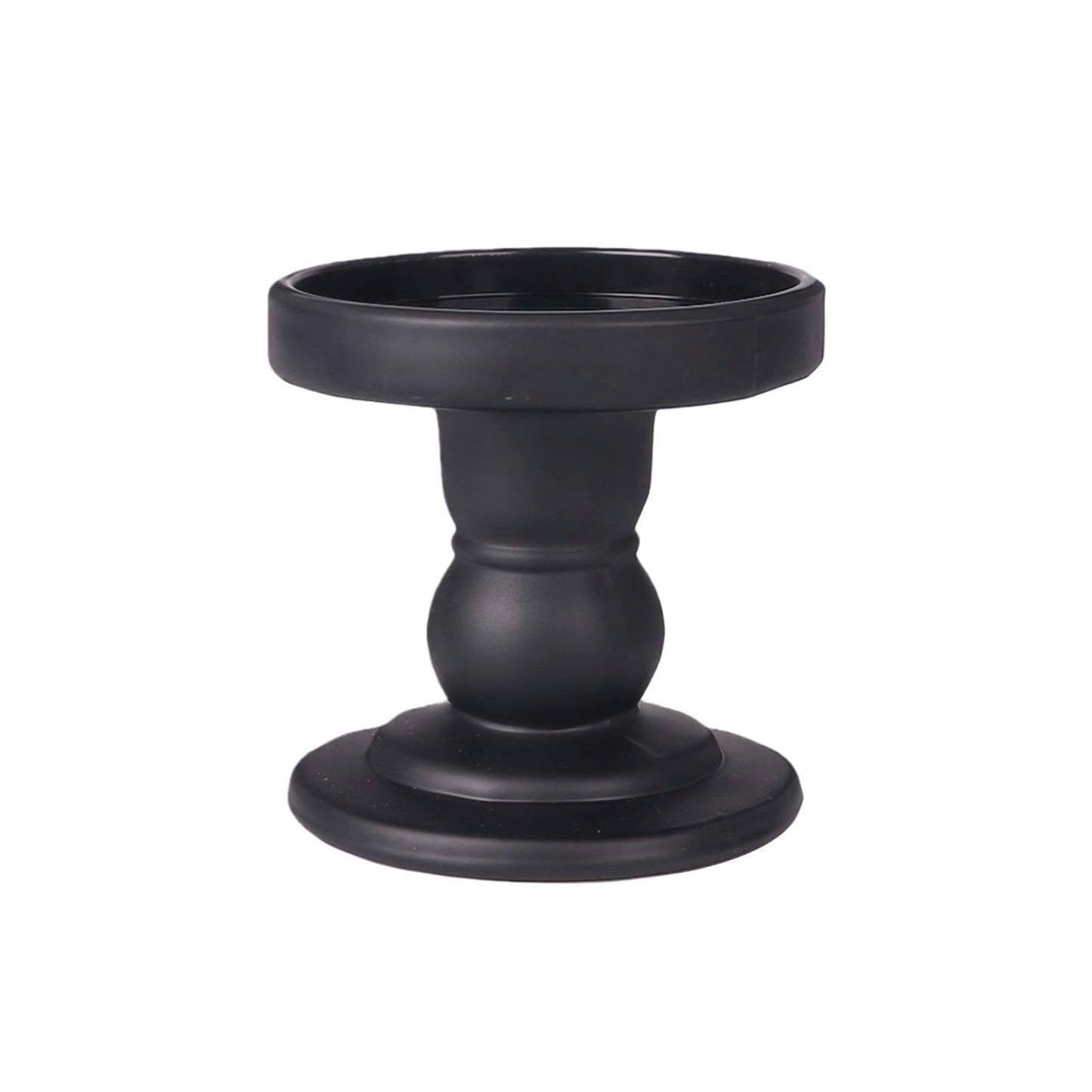 Glass Candle Holders Black Pillar Taper Candlestick Tealight Candle Holder Stand for Home Dinner Table Wedding Centerpieces Home Decoration(Without Candles)