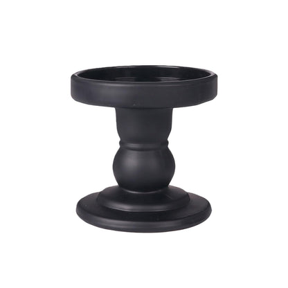 Glass Candle Holders Black Pillar Taper Candlestick Tealight Candle Holder Stand for Home Dinner Table Wedding Centerpieces Home Decoration(Without Candles)