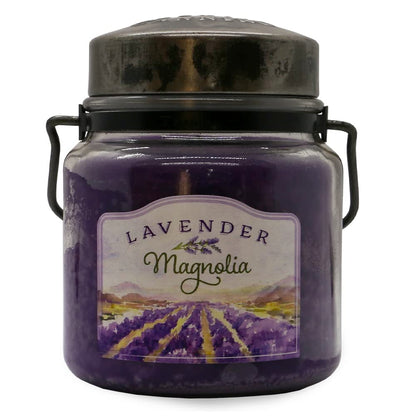 McCall’s Candles | Lavender Magnolia | 16 oz Scented Candle | USA-Poured | Vintage Rustic Jar with Carrying Handle | Soft Lavender & Magnolia Floral Fragrance