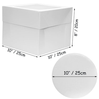 GylSun 3 sets Cake Boxes 10x10x8 inches with Boards Bakery Boxes for Cakes