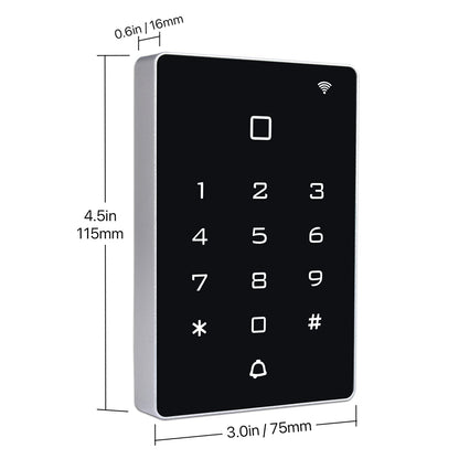 AMOCAM Wireless WiFi Access Control Keypad, Backlight Door Access Control System + 5PCS ID Keychains, Wiegand 26, Password Keypad for House Apartment, TUYA Wireless Entry Security Access Controller