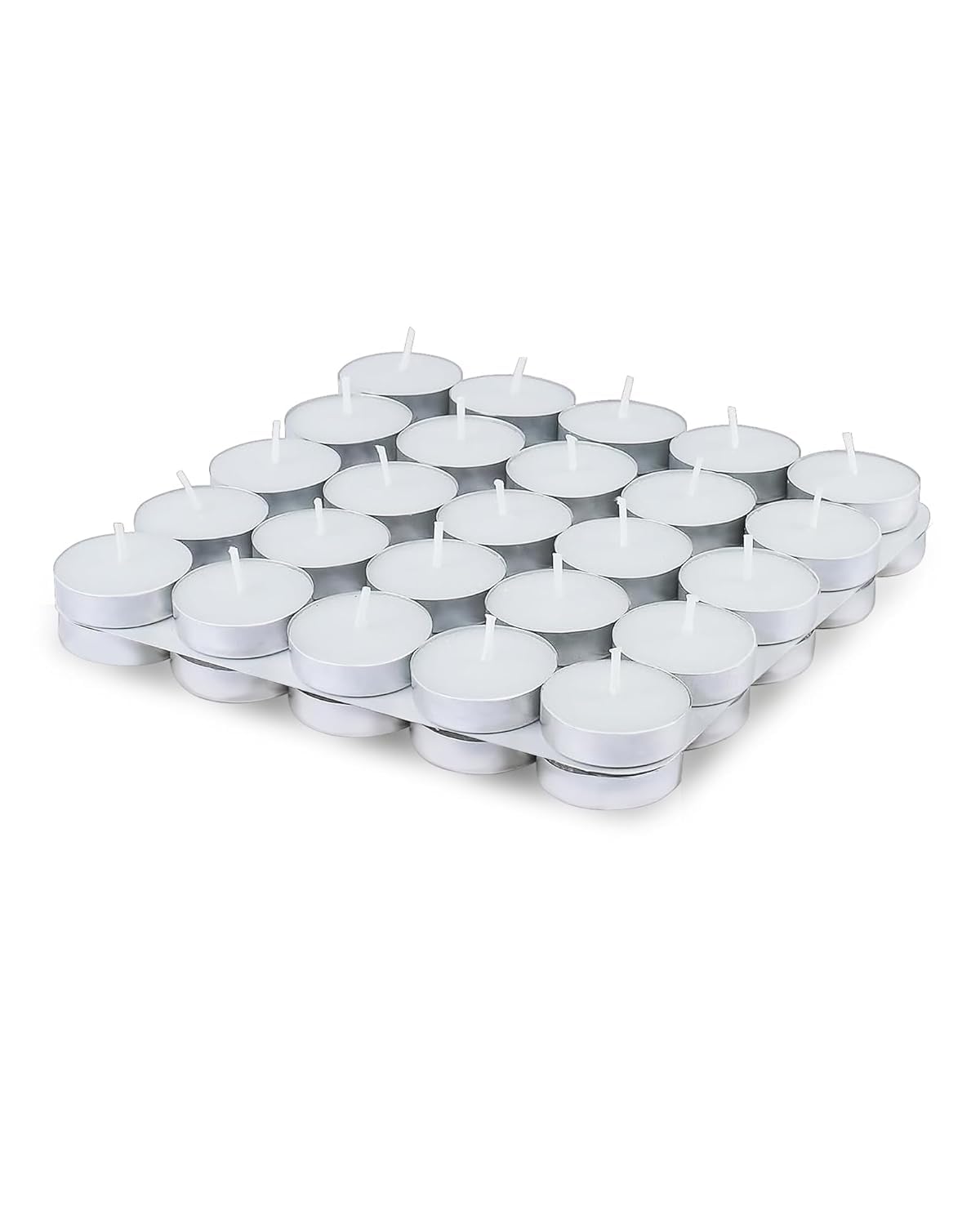 Wax Unscented Tealight Candles Pack of 100 for Diwali Decoration | Long Burning | Smokeless | Candles for Home Decor, Offices, Dining & Special Occasions (Pack of 100 White)