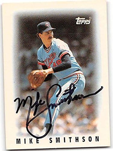 Sports Memorabilia Autograph Warehouse 246883 Mike Smithson Autographed Baseball Card - Minnesota Twins 1986 Topps Leaders Mini - No. 24
