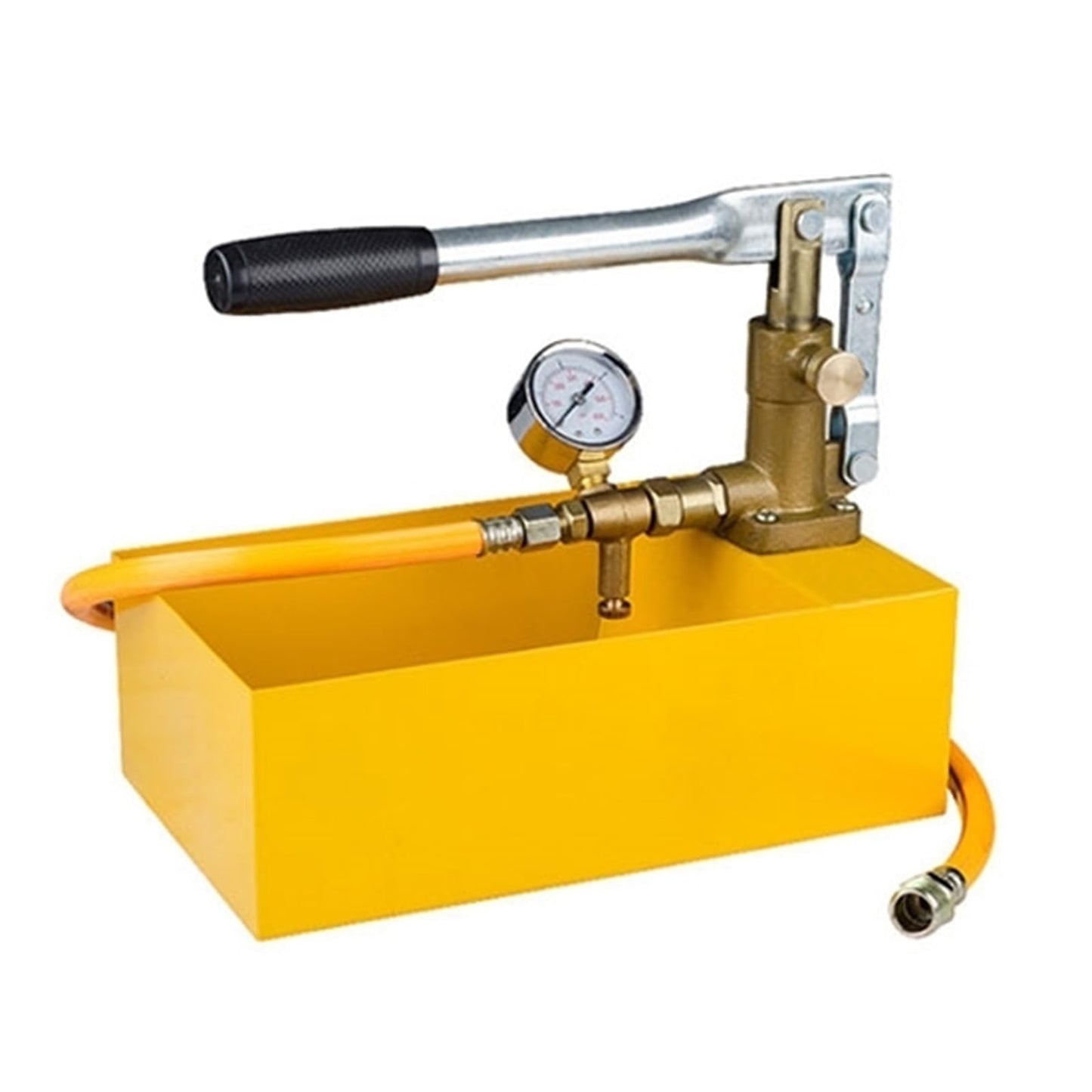 TNEHOD Manual Pressure Test Pump 2.5 MPa 363 psi 4.5 L Water Tank, 13 mL/S Stroke, G1/2" Port – Portable Hand-Operated Hydrostatic Test Tool