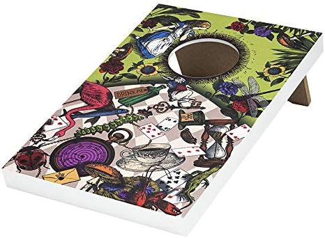 Professor PUZZLE Down The Rabbit Hole - Alice in Wonderland Themed Corn Hole Game/Bean Bag Toss Game