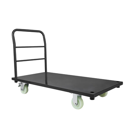 VEVOR Heavy Duty Platform Truck, 2000 LBS Industrial Steel Flatbed Cart with 360° Swivel Wheels, Platform Push Cart Dolly, Easy Storage for Warehouse/Garage/Moving/Garden (48" x 24" x 32")