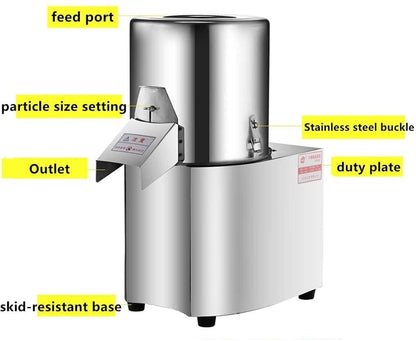 110V 600W Commercial Food Processor Machine, High Power Electric Vegetable Meat Chopper Grinder Stainless Steel Adjustable Thickness Food Slicer - 110volt 120kg/h, Granular Type