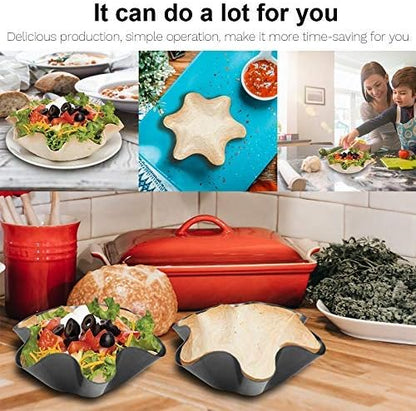 RUVINCE Tortilla Bowl Maker - Nonstick Taco Shell Set of 8 | Perfect for Salads and Dips
