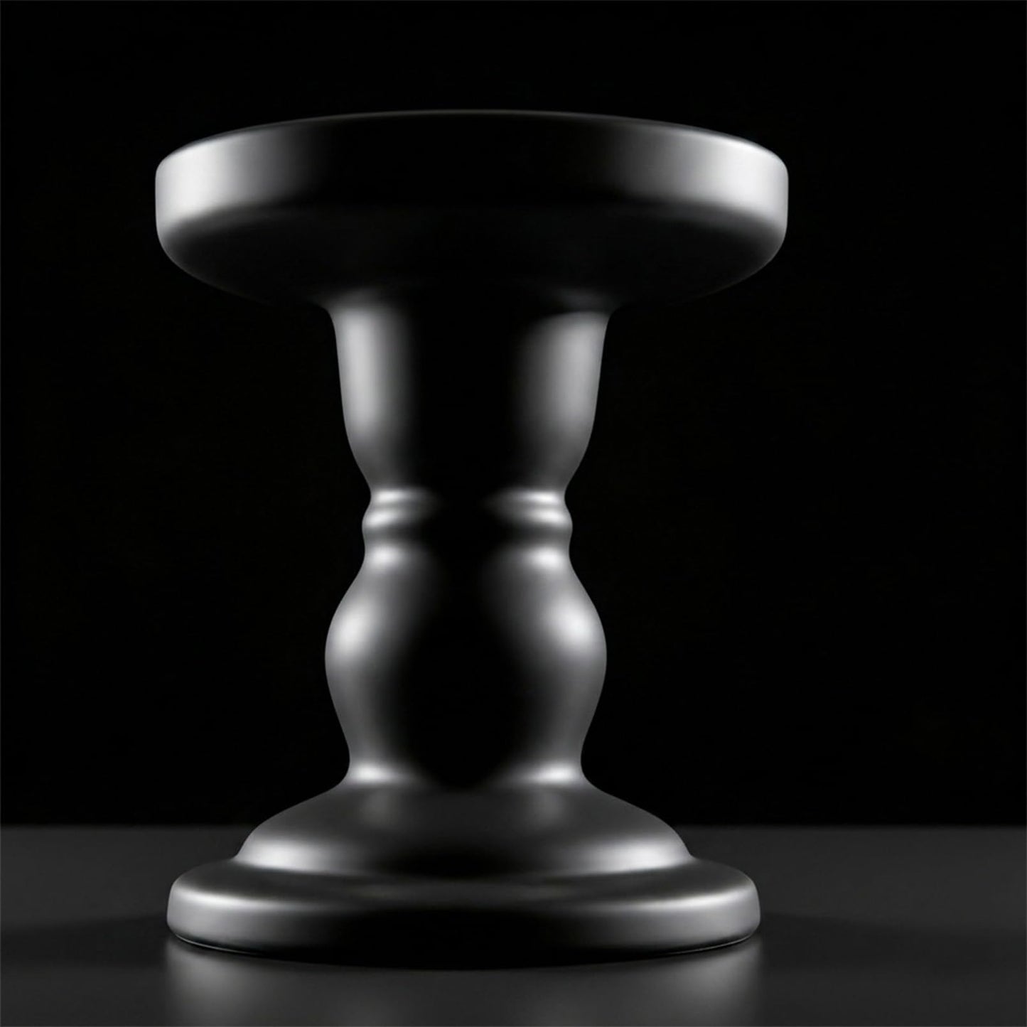 DreamsEden Matte Black Glass Candle Holder - 2 Pcs Modern Opaque Candle Stick for Taper, Pillar, Tea Light Candles, Sleek Home Decor Accent