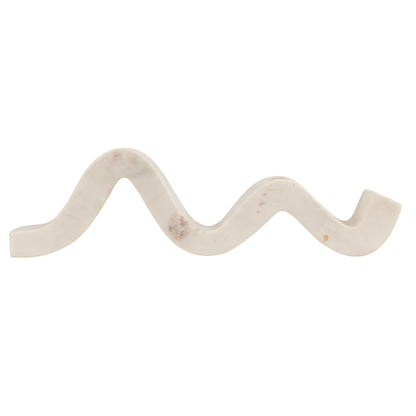Bloomingville Marble Wave Double Taper Candle Holder, White