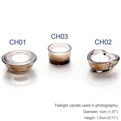 Elivia Grey Tealight Candle Holders - Set of 18, Round Glass Candle Holder, 2" Diameter - CH03 - Tea Grey