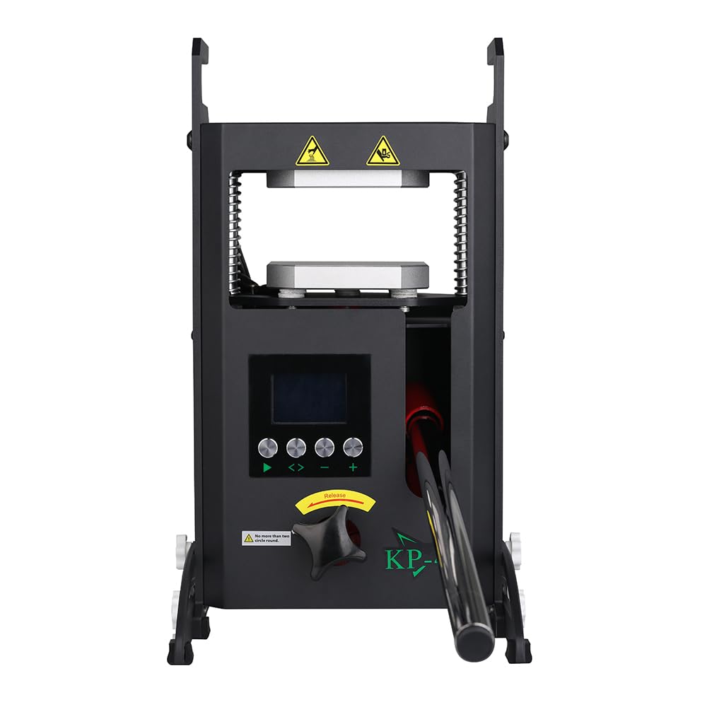 4T Hydraulic Heat Press Machine with Dual Heating Plates 4x4 Inches and Precise Digital Temperature Control LCD Screen for Homeuse Portable Manual Heat Pressing Machine