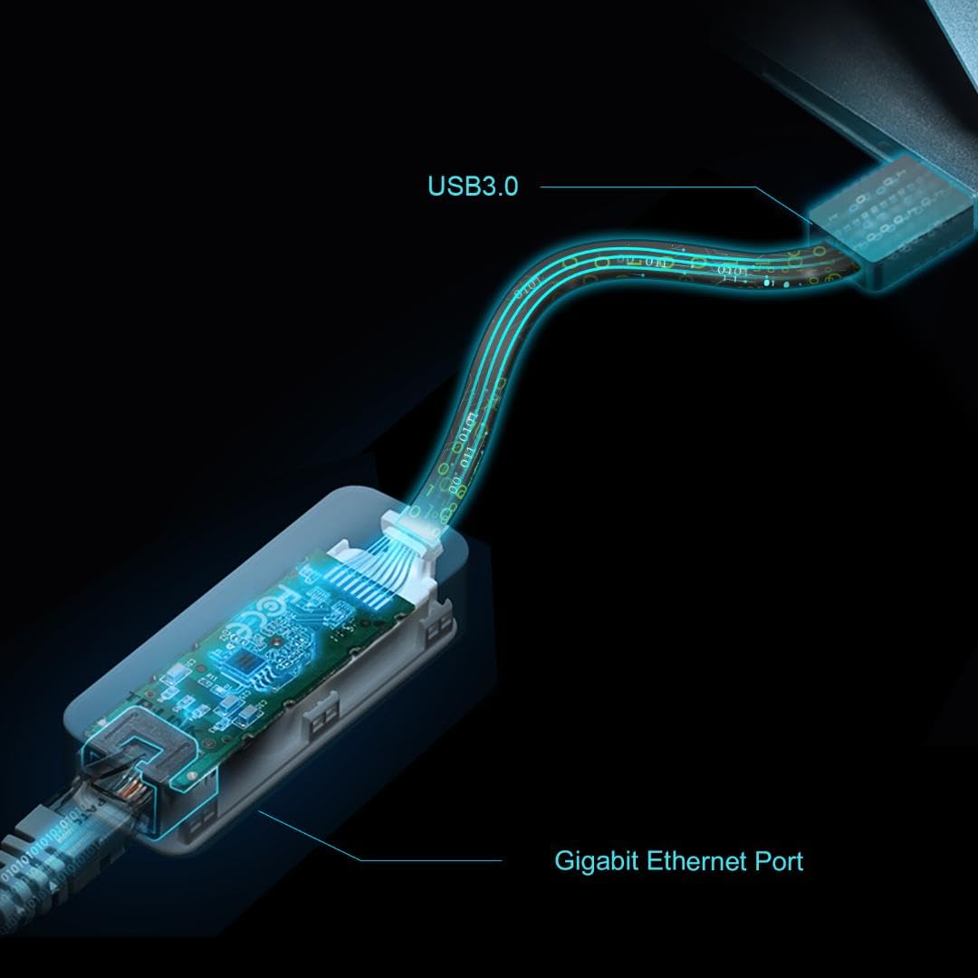 TP-Link USB to Ethernet Adapter (UE306), Supports Nintendo Switch, 1Gbps Gigabit RJ45 to USB 3.0 Network Adapter, Foldable & Portable Design, Plug and Play, Compatible with Windows, macOS, and Linux
