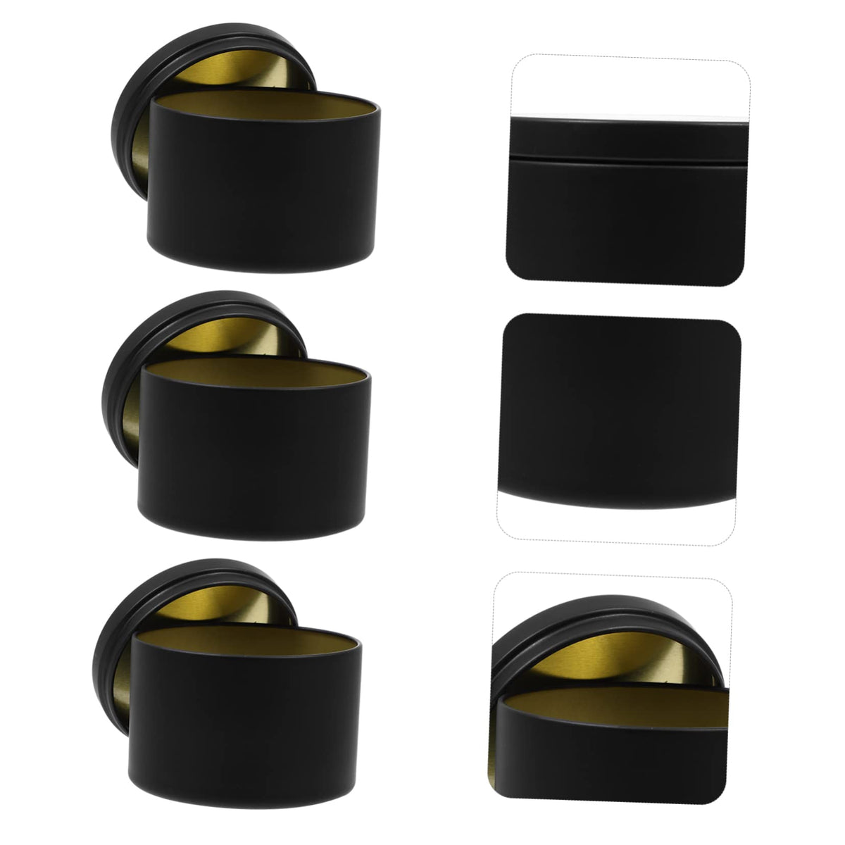 Veemoon 3pcs Round Iron Candle Holders Candle Tins for DIY for Home Decor Weddings and Special Occasions