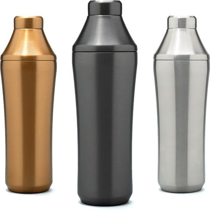 Elevated Craft Hybrid Cocktail Shaker - Premium Vacuum Insulated Stainless Steel Gunmetal Cocktail Shaker - Innovative Measuring System - Martini Shaker for the Home Bartender - 28oz Total Volume