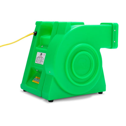 B-Air 2 HP Air Blower, Powerful Bounce House Blower Fan for Large Inflatable Bouncy House, Bouncy Castle and Water Slides, BA-BP-2-PL, Green