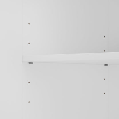 Bush Business Furniture Universal Tall Narrow Storage Cabinet with Door and Shelves in White
