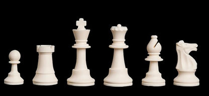 Regulation Silicone Tournament Chess Set - Pieces Only - 3.75 King - Black &amp White