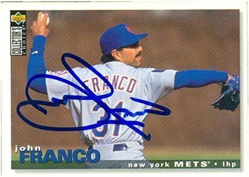 Sports Memorabilia Autograph Warehouse 246847 John Franco Autographed Baseball Card - New York Mets 1995 Upper Deck - No. 329