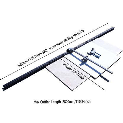 T Shape Manual Tile Cutter Professional Large Format Tile Cutter Heavy Duty Tile Cutting Machine with 3-Piece 1M Rail Guide for Porcelain, Granite, Marble, Ceramic