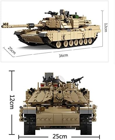 General Jim's 2-in-1 Military Brick Building Set – WWII US Army M1A2 Tank or Humvee with Rotating Turret Adjustable Gun &amp Accessories – 1463-Piece Model for Military Collectors Teens &amp Adult