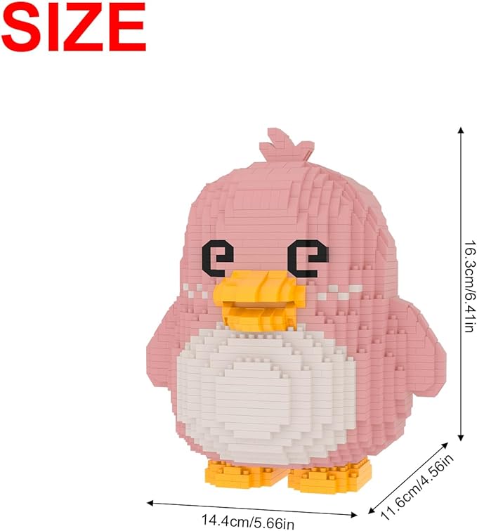 Larcele Micro Building Blocks Animal Set DIY Mini 3D Building Toy Bricks1519 Pieces KLJM-07 (Dizzy Penguin)