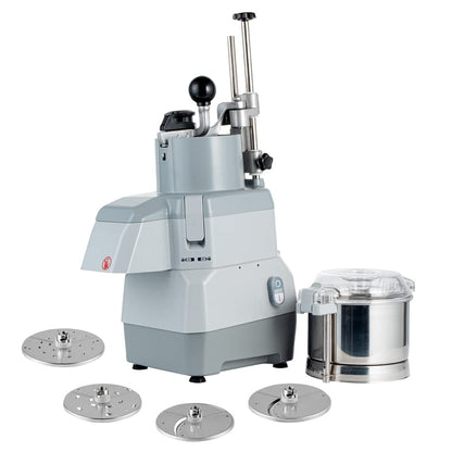 Restaurantware Met Lux 18.7 x 15.2 x 25.6 Inch Food Processor 1 Industrial Vegetable Chopper - With 3 Quart Bowl 4 Discs Stainless steel Commercial Food Processor For Slicing Or Grating