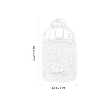 TOKIDNY Birdcage Candleholder Metal Retro Creative Candlestick European Style Hollow Pattern Home Decor Decorative Candle Stand for Living Room Table