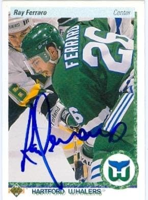 Sports Memorabilia Autograph Warehouse 66843 Ray Ferraro Autographed Hockey Card Hartford Whalers 1990 Upper Deck No. 289