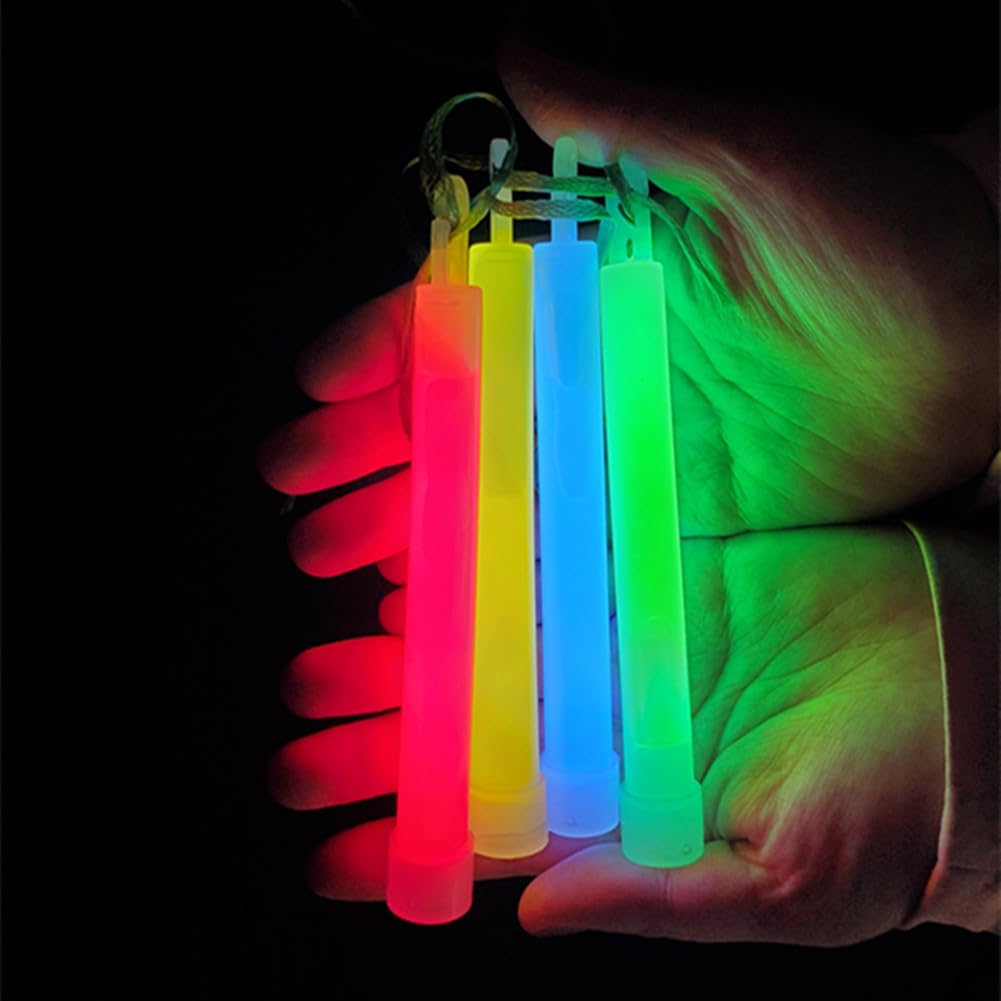 Glow Fever Emergency Safety Military Grade 6'' Lightsticks, Light Up Ultra Bright Glow Sticks with 12 Hours Duration. for Hiking Party Camping Blackouts Hurricane Shelter Survival Kit (Mixed, 30PCS)