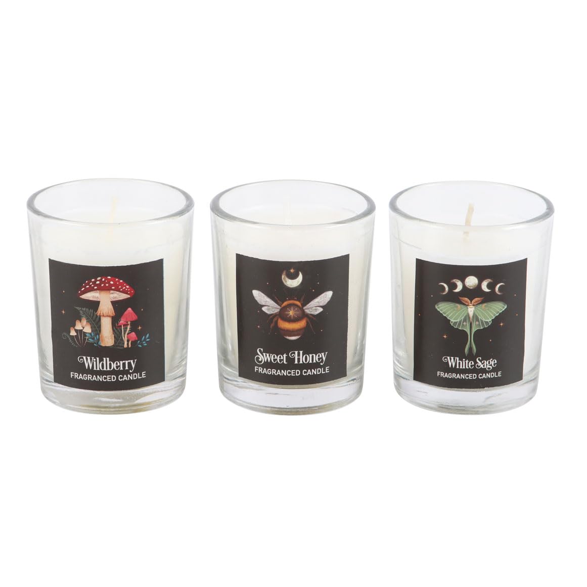 Mystical Woods Votive Candle Set: Enchanting Fragrances | Moonlit Forest Illustrations | Premium Quality Wax | Versatile Decor & Relaxation