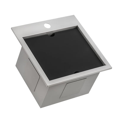 Ruvati Outdoor BBQ Workstation Sink 15 x 15 inch Topmount Marine Grade T316 Stainless Steel RV Boat Tiny Home - RVQ5215