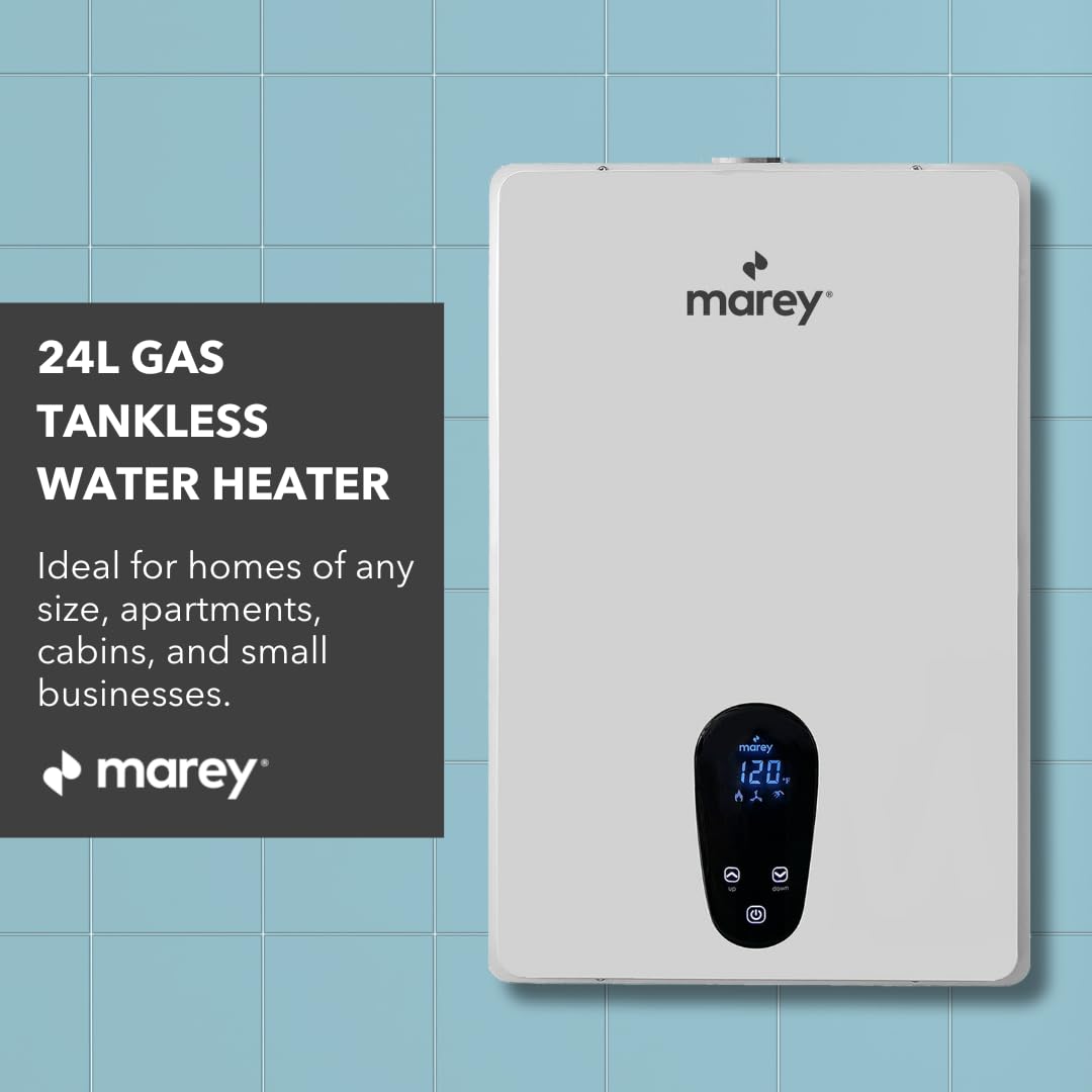 Marey Tankless Water Heater Gas, 7.5 GPM, 170,000 BTU, Liquid Propane, CSA Certified, Indoor