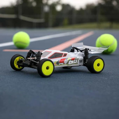 Helidirect Losi RC Car Micro-B 2WD Brushed Mini RC Buggy 1/24 Scale RTR Assemble Kit - Remote Control Car RC Cars Micro Racing RC Buggy 1/24 Scale (White - LOS00007T1)