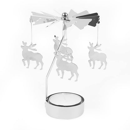 Rotary Candle Holder, Spinning Windmill Candlestick Carousel Candle Tea Light Holder with Romantic Candlestick Ornament for Wedding Party Christmas Home Decor