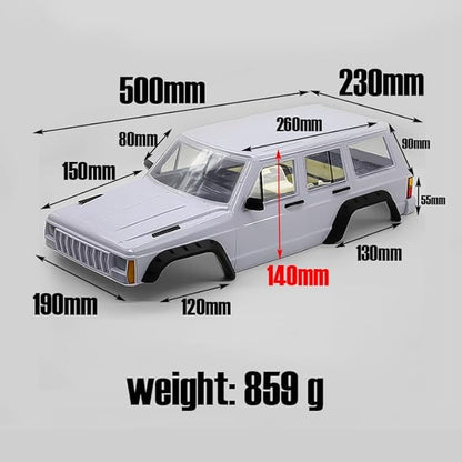 RC Car Hard Body Shell Kit313mm Wheelbase Cherokee Body Car Shell for 1/10 RC Crawler Axial SCX10 &amp SCX10 II 90046 90047 TRX4 Kit (Yellow)