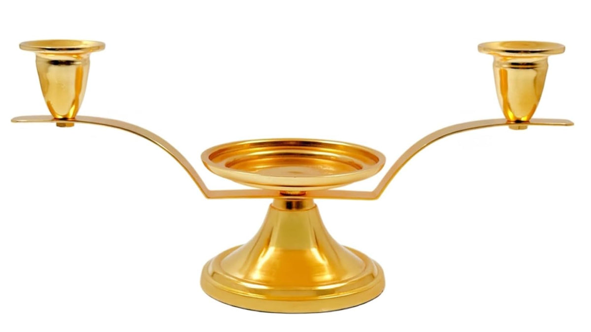 Hosley Gold Metal Unity Candle Holder Bundle with 11.5" High White Wedding Unity Candle Set, Great for Weddings Party Special Events and Emergency Lighting