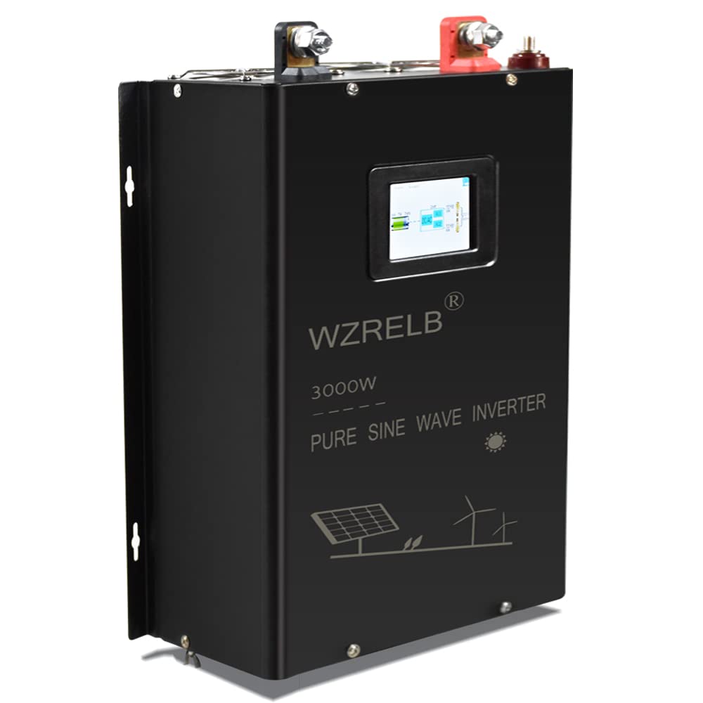 WZRELB 3000W Split Phase Pure Sine Wave Inverter, 48V DC to 120V/240V AC, 4 AC Outlets, Hardwire Terminal, High Efficiency up to 91.6%