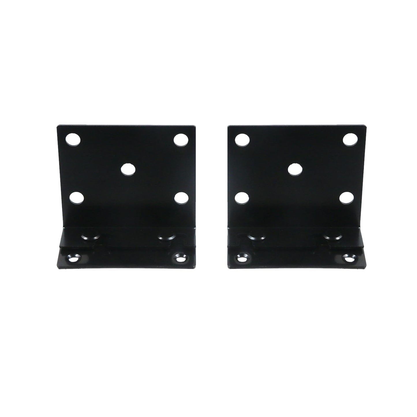 FarBoat 8 Pcs Universal Iron Bed Rail Brackets Heavy Duty Hardware Beds Hinge 2 Hooks for Bed Frame with Screws, 3.54"x2.95"/90x75mm, Black, Style F