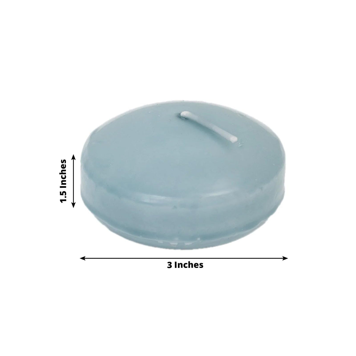 Efavormart 12 Pack 3" Dusty Blue Unscented Floating Candles, Long Burn Dripless Wax Discs with Cotton Wick for Cylinder Vases and Wedding Centerpieces