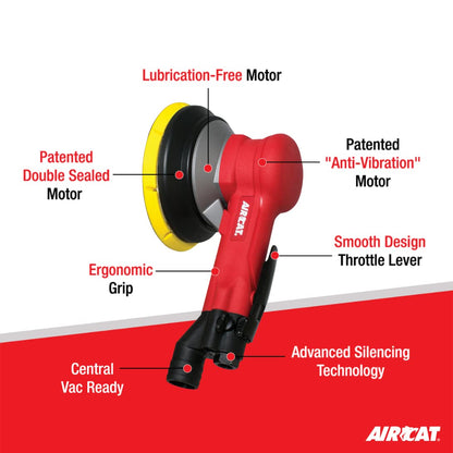 AIRCAT Pneumatic Tools 6700-6GCV: Central Vac Geared Planetary Motion Sander 900 RPM