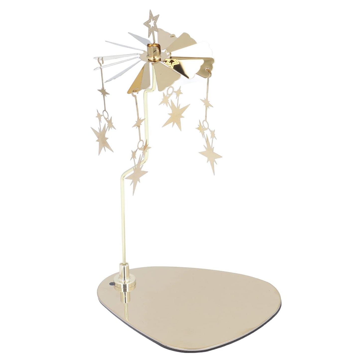 Candle Holder Round Triangle, Metal Wind Candlestick Carousel Candle Tea Light Holder for Home Decoration for Mom Women Wife (Gold Star (No Candle Cup))