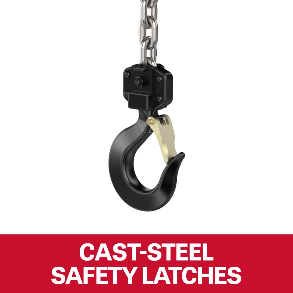 JET 1/4-Ton Hand Chain Hoist, 10' Lift, Overload Protection (L-100-250WO-10)