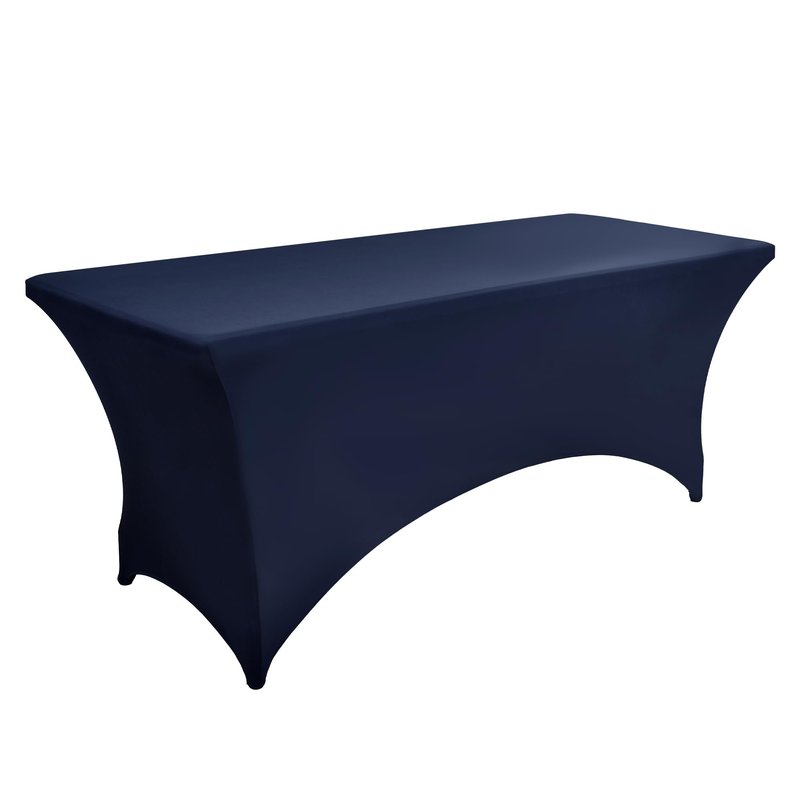 ZarzaaSik 2-Pack 8ft Spandex Table Covers for Rectangle Folding Tables - Washable Elastic Tablecloth - Ultimate Fitted Table Protector for Birthday Parties, Trade Shows, Banquet