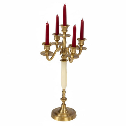 5-Head Metal Candelabra – Elegant Candlestick Holders for Wedding, Dining Table, Xmas Party, and Home Decor