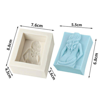 Set of 3 Silicone Soap Molds Sexy Lady Back Candle Mould Chocolate Resin Mold Soap Making Mold