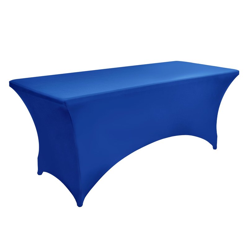 ZarzaaSik 10-Pack 4ft Spandex Table Covers for Rectangular Folding Tables - Wrinkle Resistant Stretch Tight Table Cloths - Fitted Table Protector for Parties, Trade Shows, Banquet, and Wedding