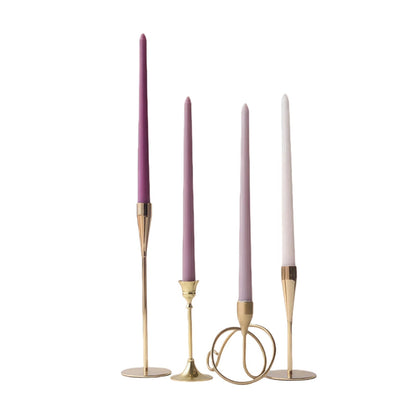 LSXHASGLD 12 Inch Taper Candles, Set of 4, Unscented Smokeless Long Tapered Candle for Wedding Home Decor Christmas (Purple Series, 12in)