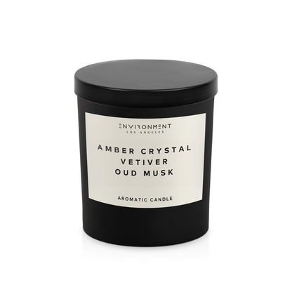 ENVIRONMENT Inspired by Designer Perfume BR540 Candle, 8oz Luxury Coconut Apricot Wax Candles for Home (Amber Crystal | Vetiver | Oud Musk) Home Fragrance Products, 1 Wick Candle, Vegan & Cruelty-Free